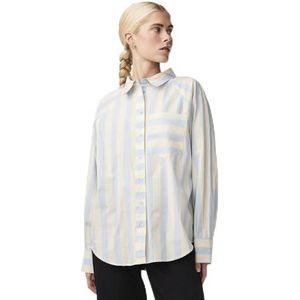 Yasmonday Ls Shirt S. Noos, Whitecap Grijs/Stripes: Clear Sky, M