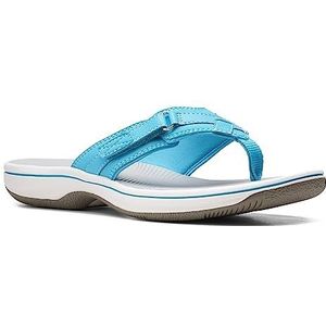 Clarks Breeze Sea Teenslippers voor dames, Aqua Synthetisch, 35.5 EU