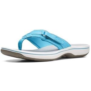 Clarks Breeze Sea dames Teenslipper Teenslipper, Aqua Synthetisch , 42.5 EU