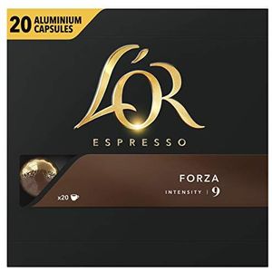 L'OR Espresso Koffiecups Forza (200 Espresso Koffie Capsules - Geschikt voor Nespresso* Koffiemachines - Intensiteit 09/12 - 100% Arabica Koffie - UTZ Gecertificeerd) - 10 x 20 Cups
