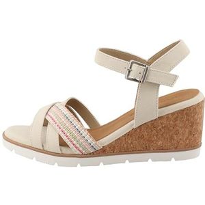 TOM TAILOR 5390040025 Damessandalen met sleehak, crème, 37 EU