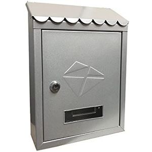 kippen 10005BS brievenbus model IRON, kleur zilver, afmetingen: 300 x 210 x 70 mm