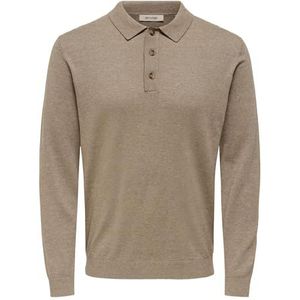 ONLY & SONS - ONSLOUI REG 12 LS - Gebreide Trui - Desert Taupe - Polokraag