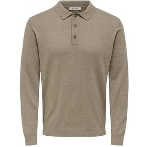 ONLY & SONS - ONSLOUI REG 12 LS - Gebreide Trui - Desert Taupe - Polokraag