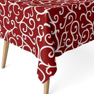 ECOMMERC3 Vlekafstotend tafelkleed voor rechthoekige tafel, afmeting 240 x 140 cm, vuilafstotend, extra zacht en waterdicht, bordeaux