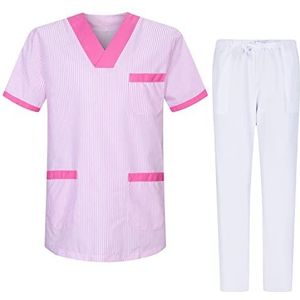 MISEMIYA - Unisex sanitaire pyjama's gezondheiduniformen medische uniformen G713-6802, Fuchsia T817-9, L