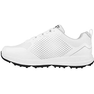 Skechers Go Golf Elite 5 Sportschoenen voor heren, Witte Synthetische Textiel Zwarte Trim, 41 EU