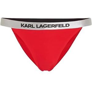 KARL LAGERFELD Logo Bikini Bottom W/Elastic, High Risk Red, XS, rood (high risk red), XS