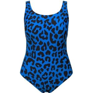 Ulla Popken Alice, Softliner, Dg, Leo badpak voor dames, Polar Light Blauw, 54-56