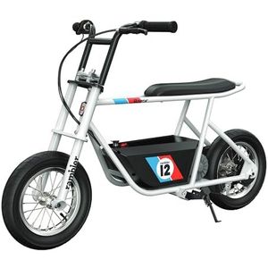 Razor Kids Elektrische Motorfiets - Rambler 12 Mini Bike voor Kinderen 13+ met 23km/h Maximale Snelheid & 40 Minuten Rijtijd, 250W E Scooter met Zitje, 24V 7Ah Batterij, 12"" Pneumatische Wielen - Wit