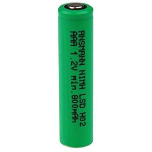 ANSMANN 800 mAh 1,2 V AAA NiMH LSD Flat Top batterij - Groen