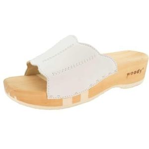 Woody Dames Anna houten schoen, wit, 35 EU, wit, 35 EU