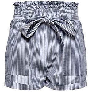 ONLY Onlsmilla Belt Noos Shorts voor dames, Medium Blue Denim/Strepen: w/Stripes, XXL