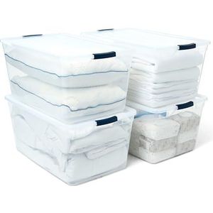 Rubbermaid Cleverstore doorzichtige plastic opbergbakken met deksel, 95 Qt-4 Pack, 4 Count