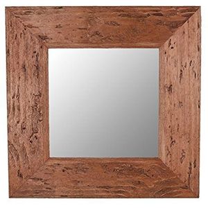 belssia spiegel, hout, bruin, 33 x 3 x 33 cm