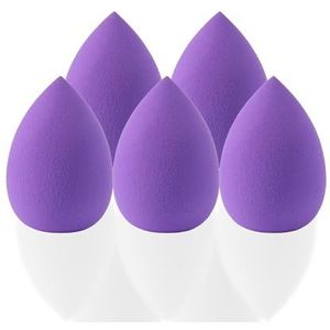 G4GADGET 5 stuks paarse make-upsponzen, niet-latex foundation schoonheidsmixers, zachte make-upspons set voor vloeistof, crème en poeder, nat en droog gebruik, vlekkeloze toepassing voor alle
