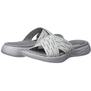 Skechers Go Run 600-Sunrise sandalen met open neus voor dames, Grijs textiel, 37 EU