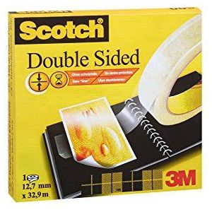 Scotch Dubbelzijdige tape, 1 rol, 12 mm x 33 m - doorzichtige dubbelzijdige plakband, sterk, duurzaam en fotoveilig