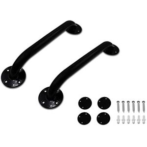 PEPE - Handgreep voor Douche 30 cm (x2 units), Handgrepen voor Toilet, Badgreep voor Ouderen, Badkuip Handgrepen voor Senioren, Bathroom Grab Bar, Toilet Grab Bar, Epoxystaal, Zwart.
