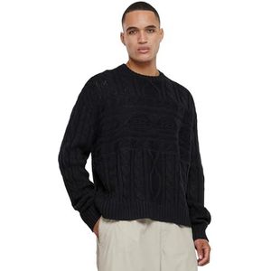 Urban Classics Heren Sweatshirt Set In Boxy Sweater Black L, zwart, L