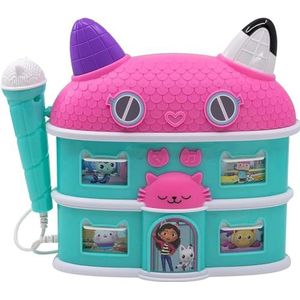 eKids Gabby's Dollhouse Sing Along Boom Box-luidspreker met microfoon, kinderkaraoke-machine met geïntegreerd liedje en geluidseffecten