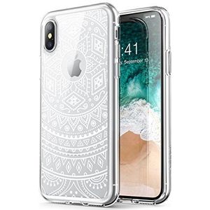 i-Blason Case for Phone X (2017) / iPhone Xs (2018), [krasbestendig] Clear [Halo Series] Case (Lace/White)
