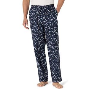 Amazon Essentials Men's Geweven pyjamabroek met rechte pasvorm, Marineblauw Paisley, M