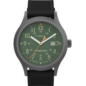 Timex Heren Analoge Quartz Horloge met Siliconen Band TW4B30200, Zwart, riem