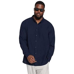 Trendyol Man Plus Size Regular fit Basic Shirt Kraag Geweven Plus Size Shirt,Marineblauw,6XL, Donkerblauw, 6XL grote maten