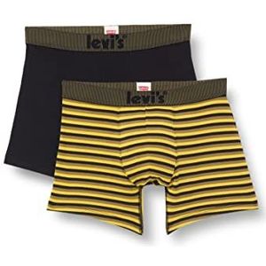 Levi's Triple Stripe boxershorts voor heren, 2 stuks, Warm Olive, S