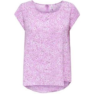 Onlvic S/S Aop Top Noos Ptm, Fuchsia pink., 32