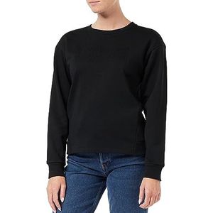 Armani Exchange Dames French Terry Embossed Logo Pullover Sweatshirt, zwart, XS