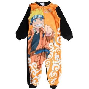 Naruto fleece jumpsuit, comfort en warmte, Naruto ontwerp voor jongens, ideaal voor de winter, Zwart, 6 Jaren