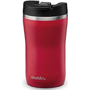 Aladdin Barista Café Thermavac Leak-Lock Stainless Steel Travel Mug 0,25L Cherry Red – Lekvrij - Dubbelwandige Vacuüm Geïsoleerde Beker - Inhoud blijft 2,5 Uur Warm- BPA-Vrij - Vaatwasserbestendig