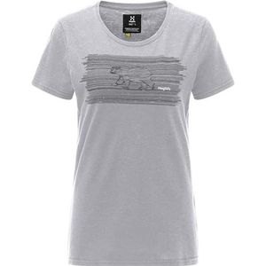 Haglöfs 605441_2A5 TRÄD Tee Print T-shirt Dames Beton Maat XS, Beton, XS