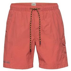 camel active Heren Shorts Beach Cargo zwembroek, Gekarteld rood., S