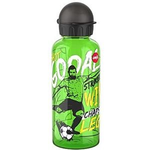 Emsa N30605 Teens Tritan drinkfles | Inhoud: 0,6 liter | 100% veilig, praktisch, hygiënisch, lekvrij, slimme drinksluiting | robuust | Design: Goal Striker