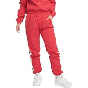 Urban Classics Trainingsbroek sportbroek dames gestreepte crinkle track pants, rood/wit, S