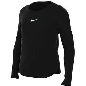 Nike Girl's Long Sleeve Top G Nk Tf Adp One Ls Top, zwart/wit, DV3138-010, S