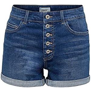 ONLY jeans shorts dames, blauw (medium blue denim), XXS