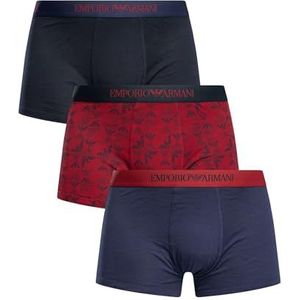 Emporio Armani - EM000260_AF10800 - Set 3 Boxershorts - Rood - Marineblauw - Zwart - Katoen