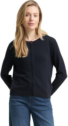 TOM TAILOR - Gebreid Vest - Navy - Lange Mouw - Normale Pasvorm