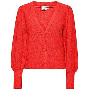 ICHI Dames IHDUSTY CA4 gebreide jas, 171664/poppy red, S, 171664/Poppy Red, S