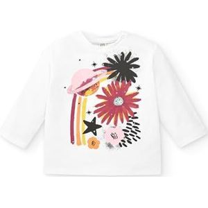 Meisjes-T-shirt in wit met kleurrijke print, collectie Cosmic Girl (maat 6 jaar)