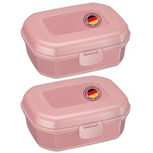 Westmark 2x lunchbox/snackbox, met kliksluiting, hoogte: ca. 7,4 cm, kunststof, maxi, roze, 235222EP