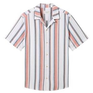 TOM TAILOR Heren regular fit shirt met korte mouwen en strepen, 35693 - Veelkleurige Big Stripe, 3XL