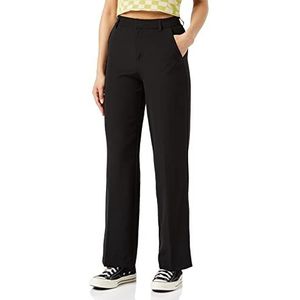 ONLY Vrouwelijke broek met hoge taille, brede pasvorm, zwart, 34W / 32L