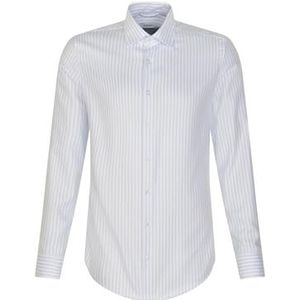 Seidensticker Zakelijk overhemd voor heren, shaped fit, strijkvrij, kent-kraag, lange mouwen, 100% katoen, lichtblauw, 42