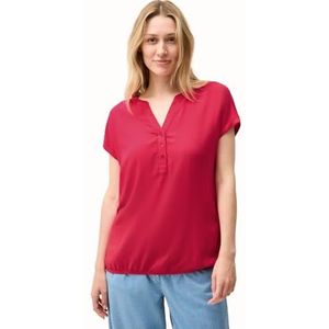 Glazed Apple Red - Blouse - Met Elastische Taille - Ronde Hals - Korte Mouwen