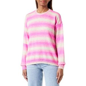 Trendyol Dames kleurblok lange mouwen regular sweater, roze, L